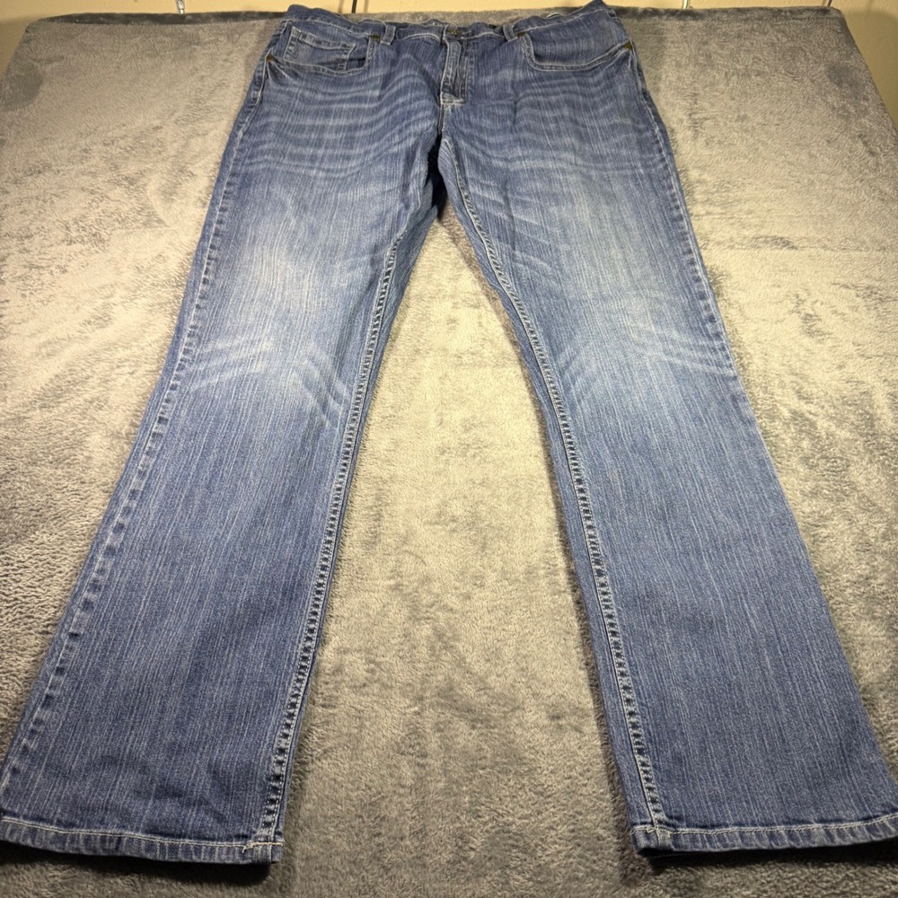 Cody James Mens Straight Leg Medium Wash Embroidered Jeans 40x34 Stretch Denim